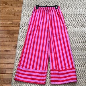 Women’s Striped Bottoms in Red and Pink Medium